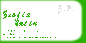 zsofia matin business card